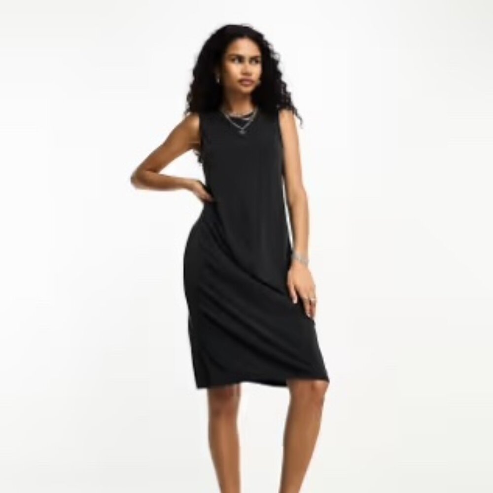 ASOS "only" sleeveless a line midi dress, black, Junior XL, NWT